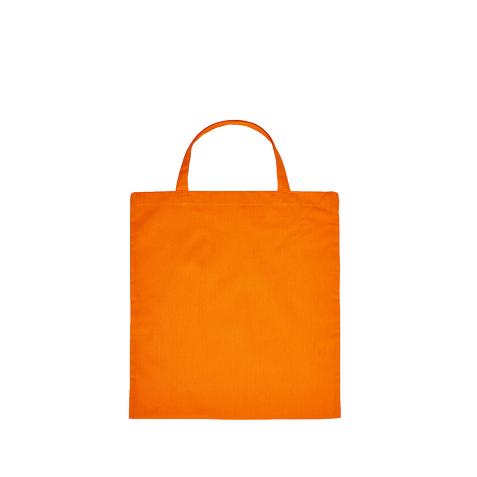 Baumwolltasche kurze Henkel Orange 38 x 42 cm