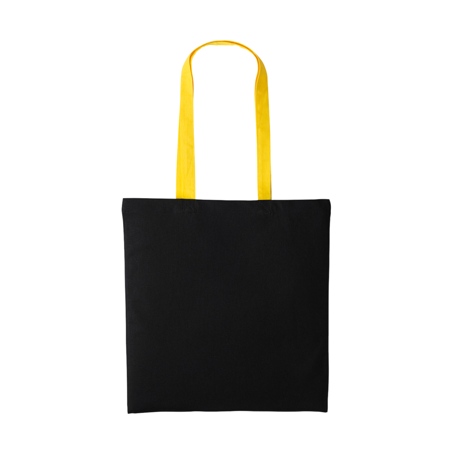 Varsity Shopper Baumwolltasche lange Henkel Schwarz Sonnengelb