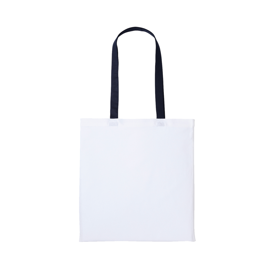 Varsity Shopper Baumwolltasche lange Henkel Weiss Oxford Navy