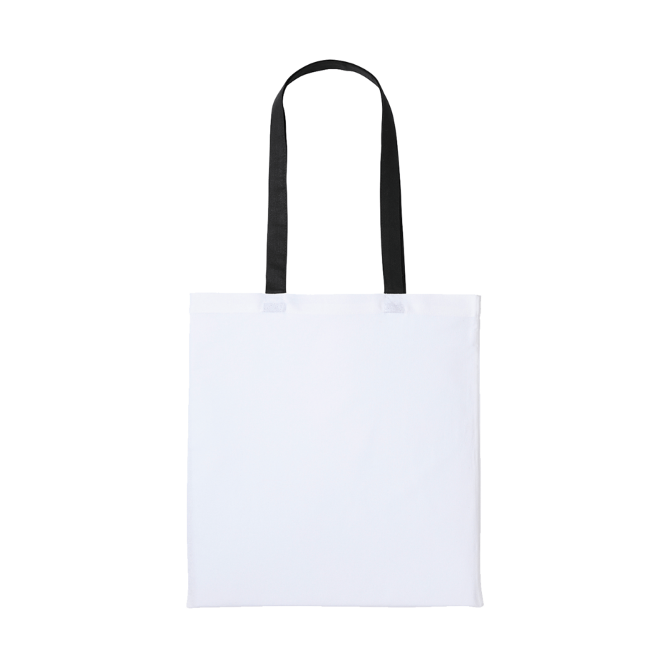 Varsity Shopper Baumwolltasche lange Henkel Weiss Schwarz
